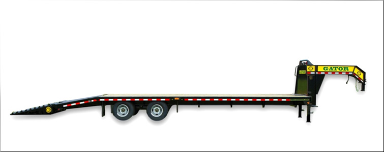 Gooseneck Flat Bed Equipment Trailer | 20 Foot + 5 Foot Flat Bed Gooseneck Equipment Trailer For Sale   Lake County, Tennessee